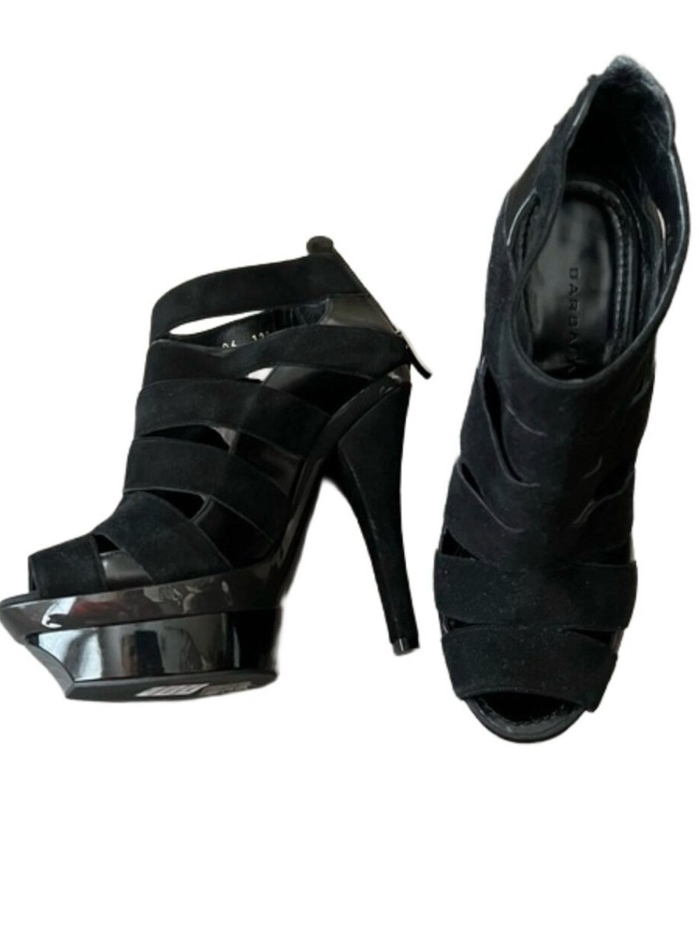 Barbara BUI Black Platform Suede Heels
